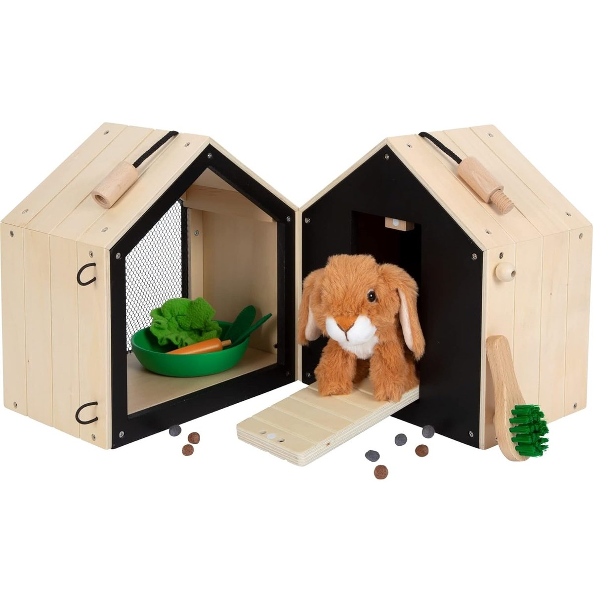 Clapier à lapin avec enclos beige, SMALL FOOT COMPANY