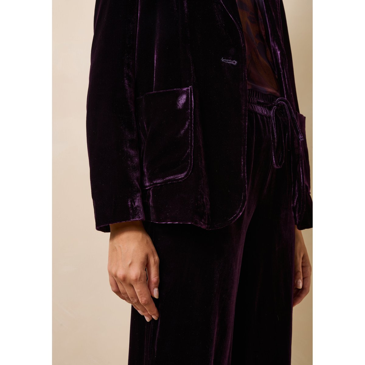 Veste tailleur en velours vin, LA FEE MARABOUTEE