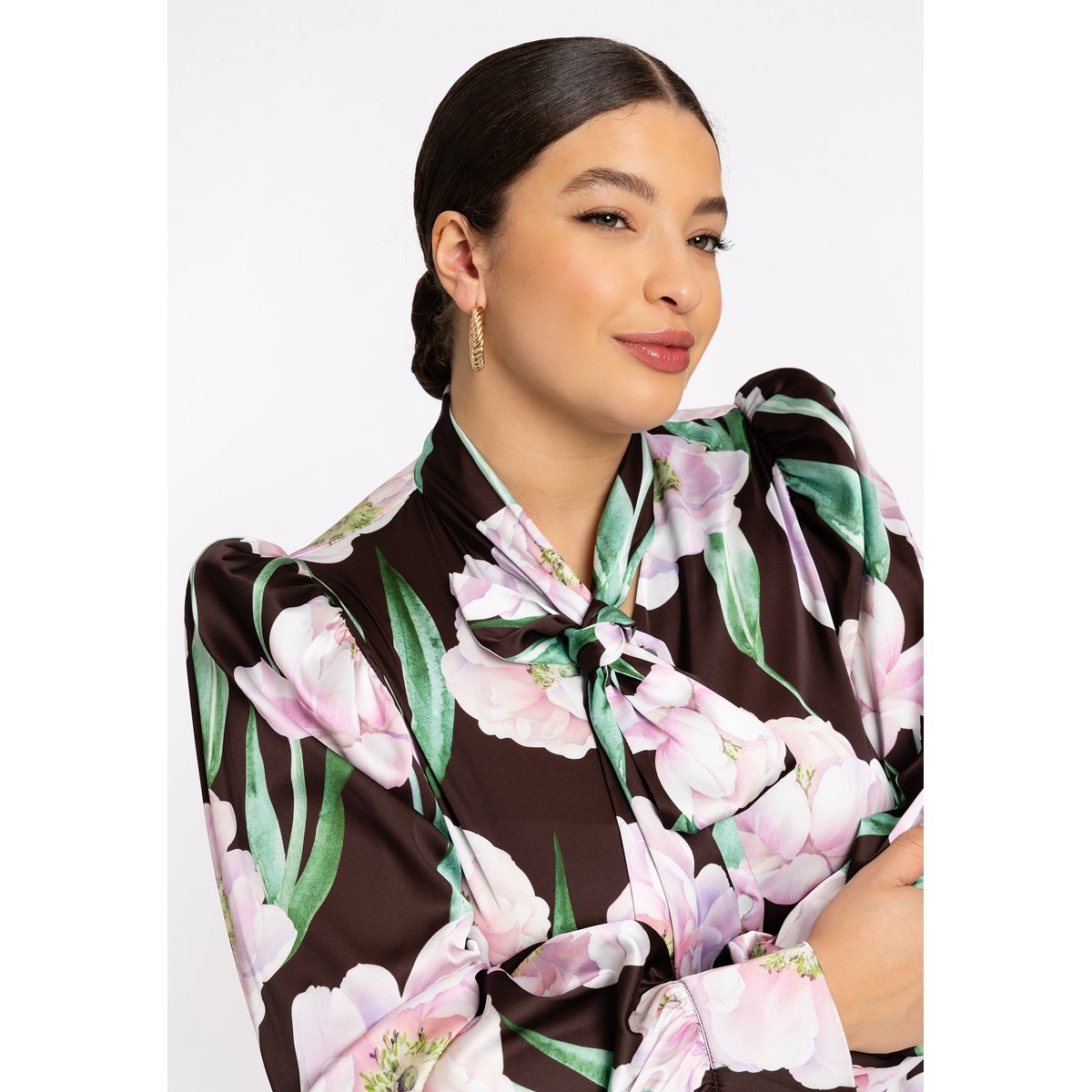 Chemise imprimée marron, YOEK
