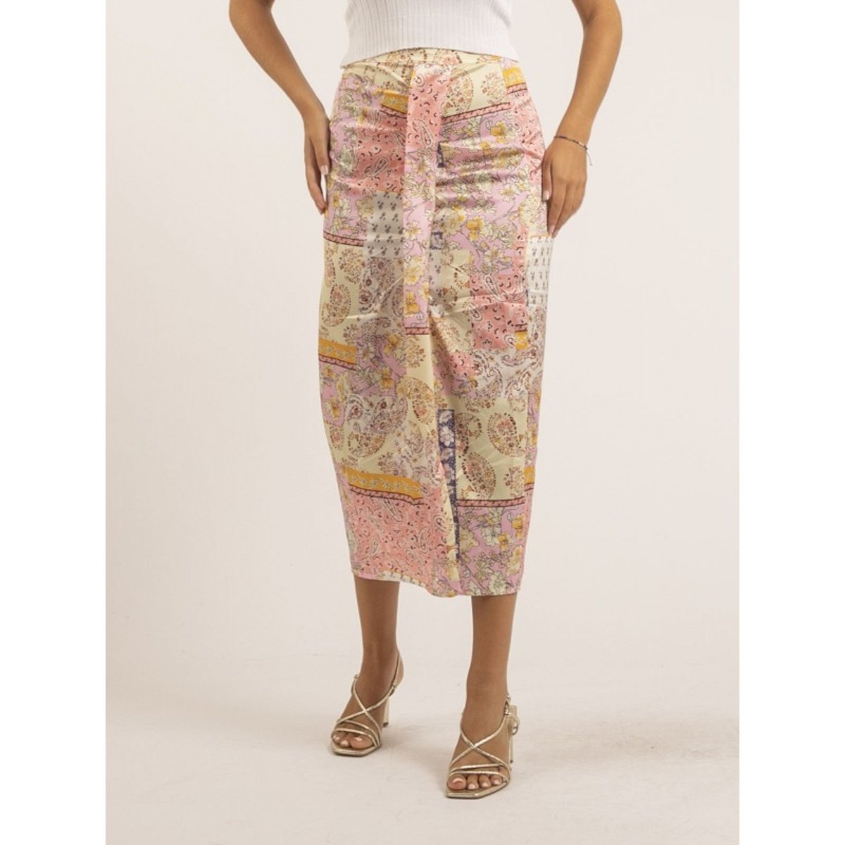 Jupe Longue Motifs Xaeni rose, DONA LISA