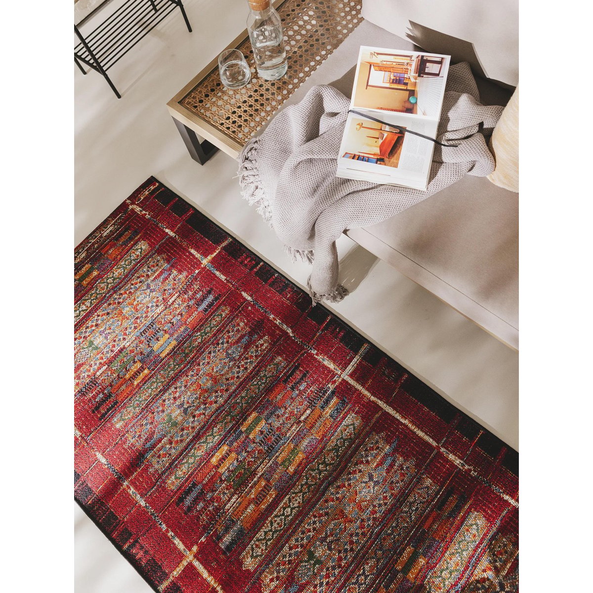 Tapis de couloir d'extérieur & intérieur ARTIS multicouleur/rouge, BENUTA 