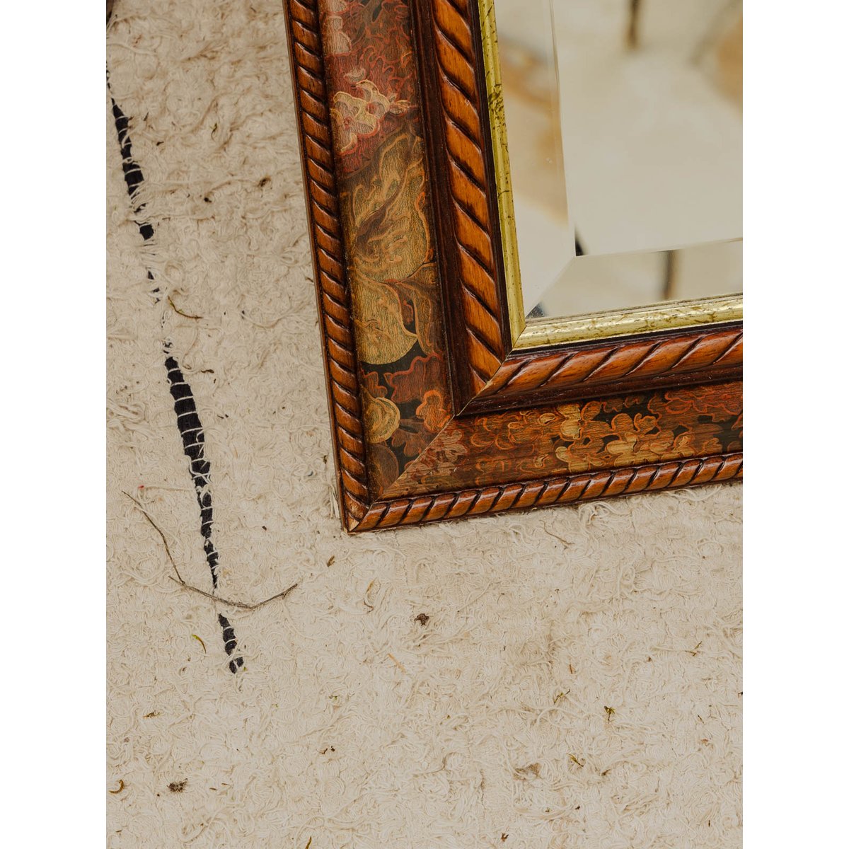 Miroir à motifs en bois Georges N°1496 - Bon état bois foncé, DEBONGOUT