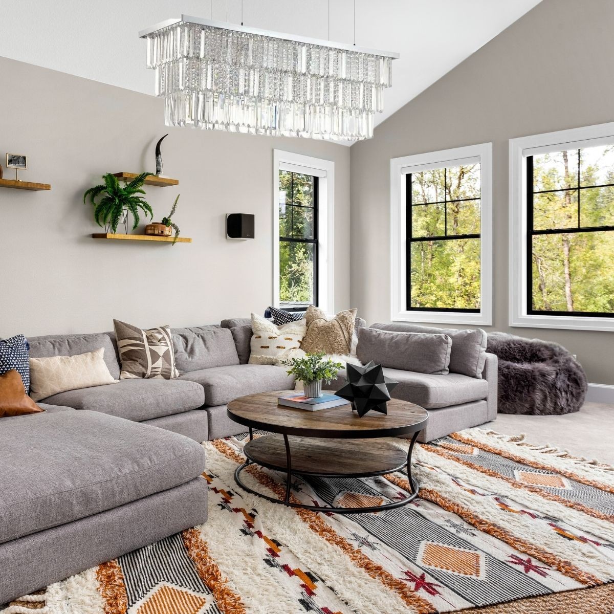 Lustre MARTINEZ gris, IDEAL LUX