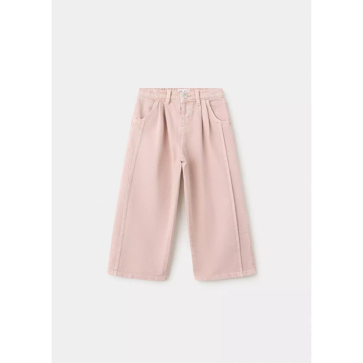 Jean droit pinces rose pastel, MANGO BABY