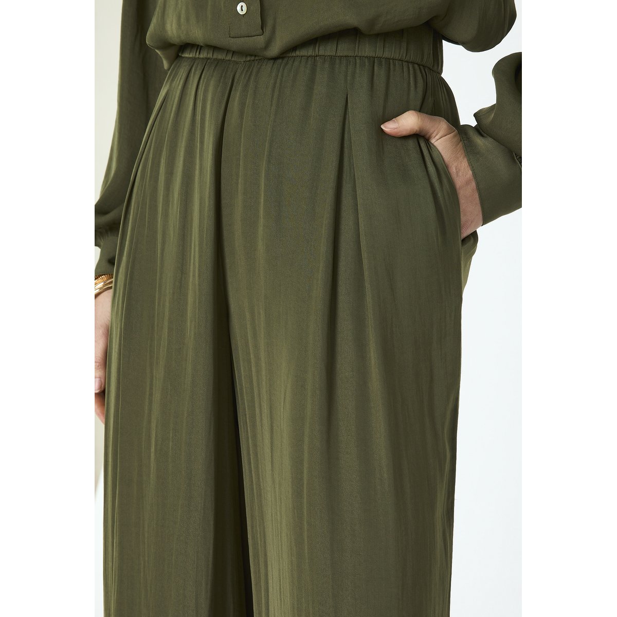 Pantalon fluide large TOBIAS kaki, Maison 123