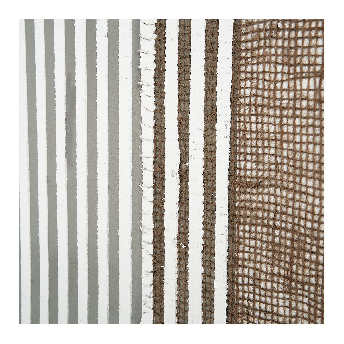 Tableau ORGANICA collage et peinture à l'huile beige, BLANC D’IVOIRE