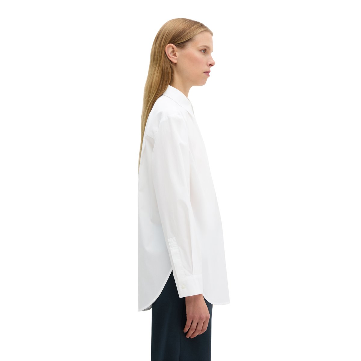 Blouse boyfriend en popeline de coton premium blanc, MARC O'POLO