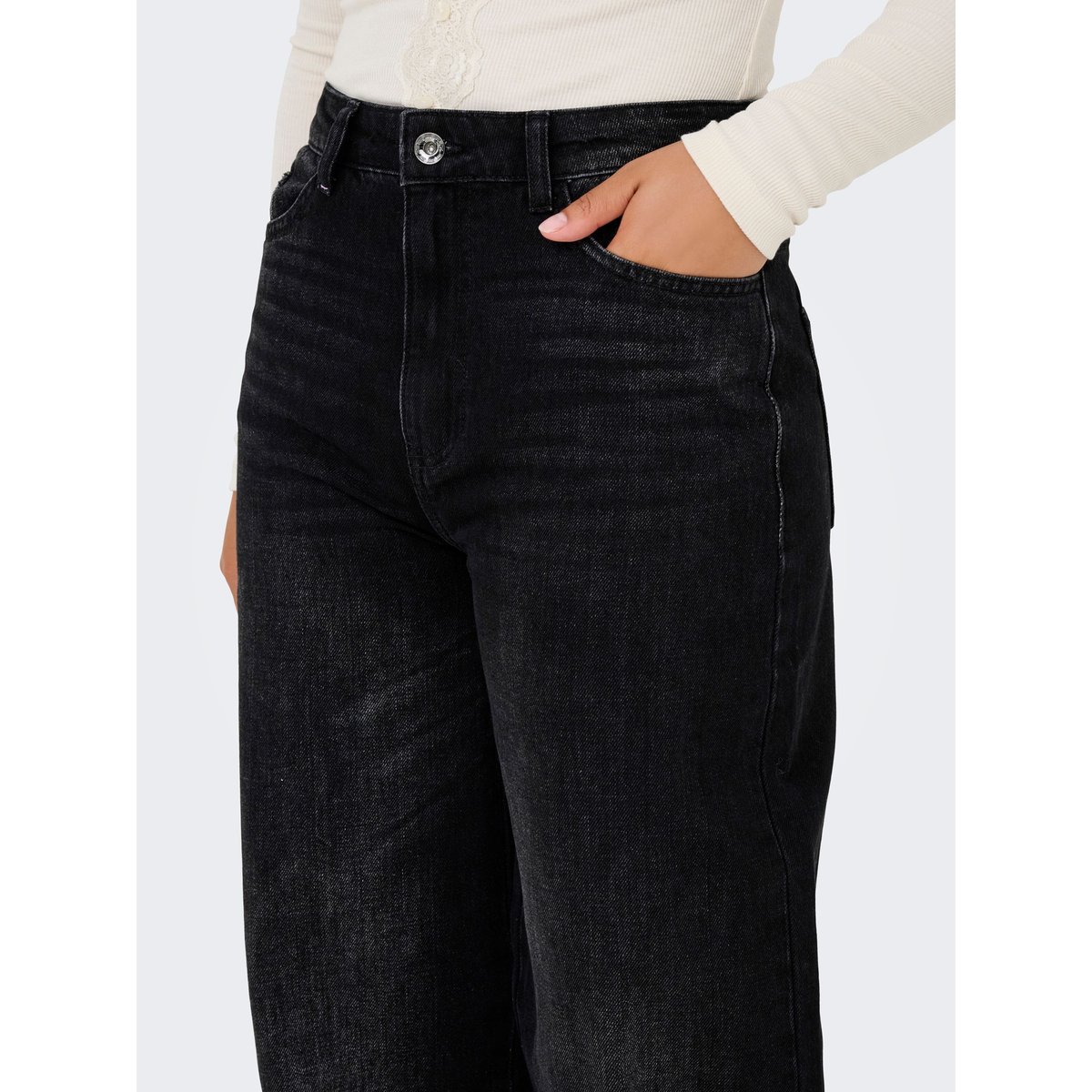 Jean À Jambe Large black denim, JDY