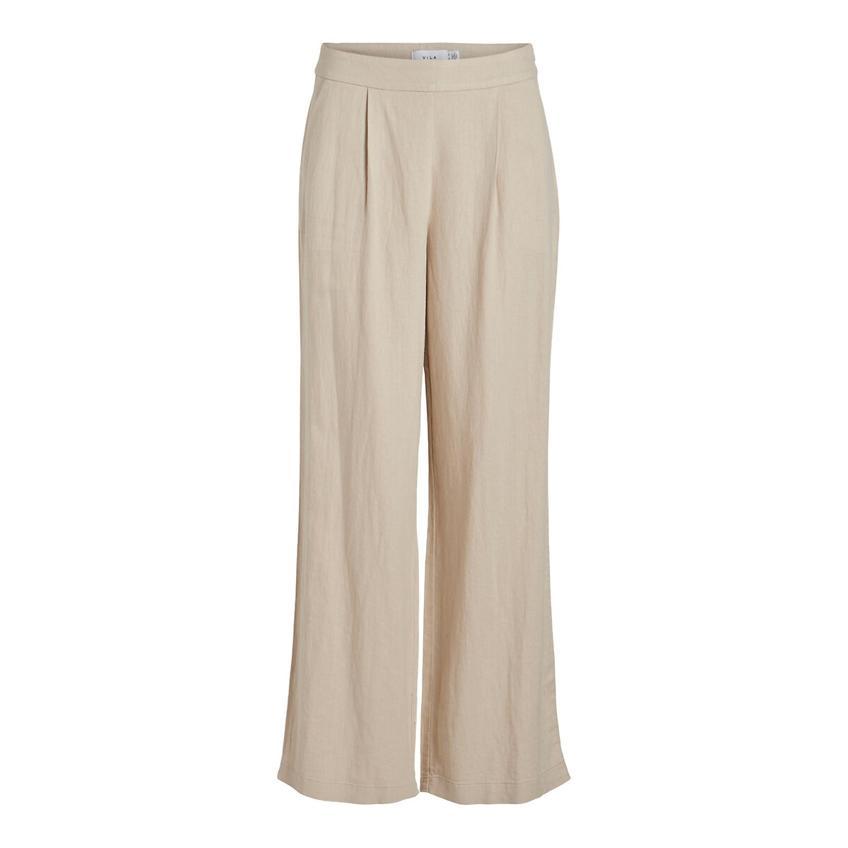 Pantalon large à pinces, taille haute beige clair, VILA