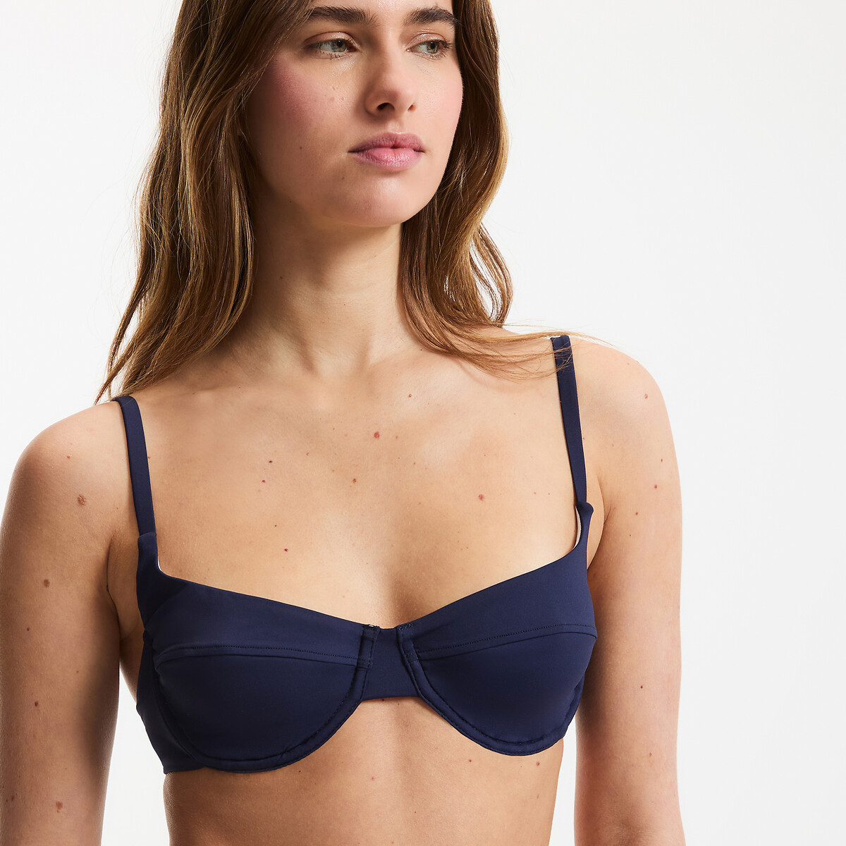 Essential Demi Cup Bikini Top navy, LA REDOUTE COLLECTIONS