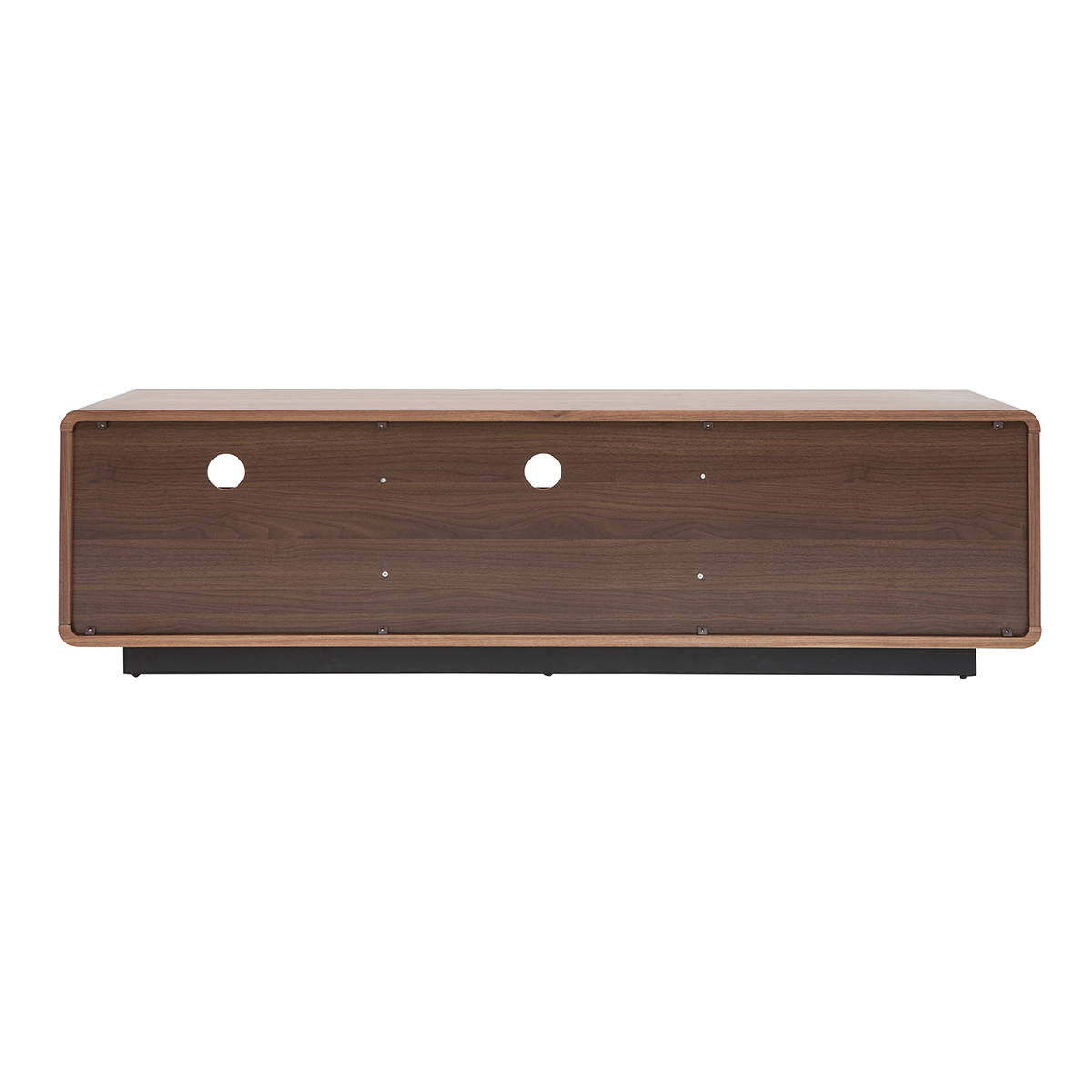 Meuble TV vintage en bois foncé noyer et métal noir L160 cm JAKO noyer, MILIBOO