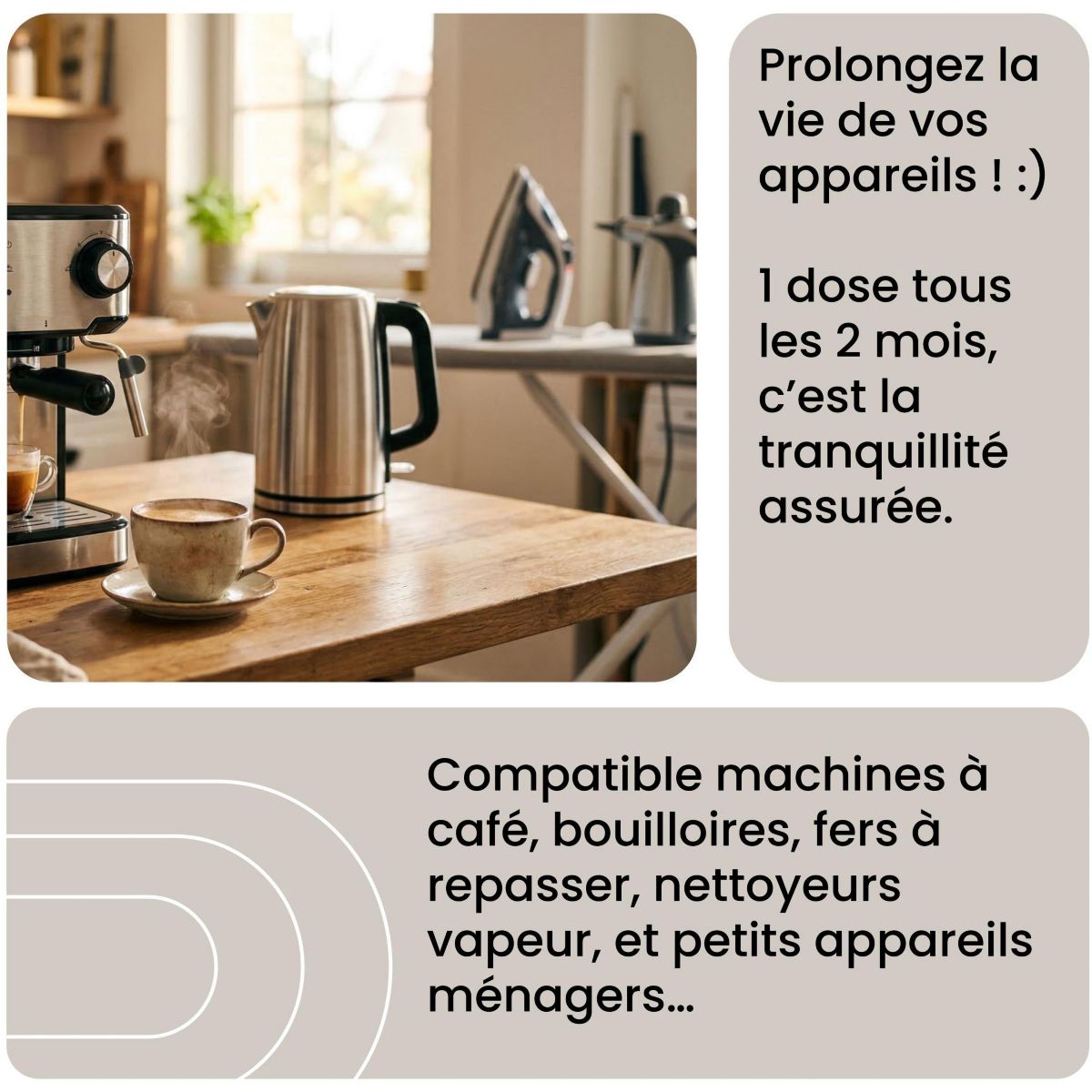 Détartrant Premium 1L multi-appareils, efficace contre le calcaire couleur unique, ESSENTIEL B