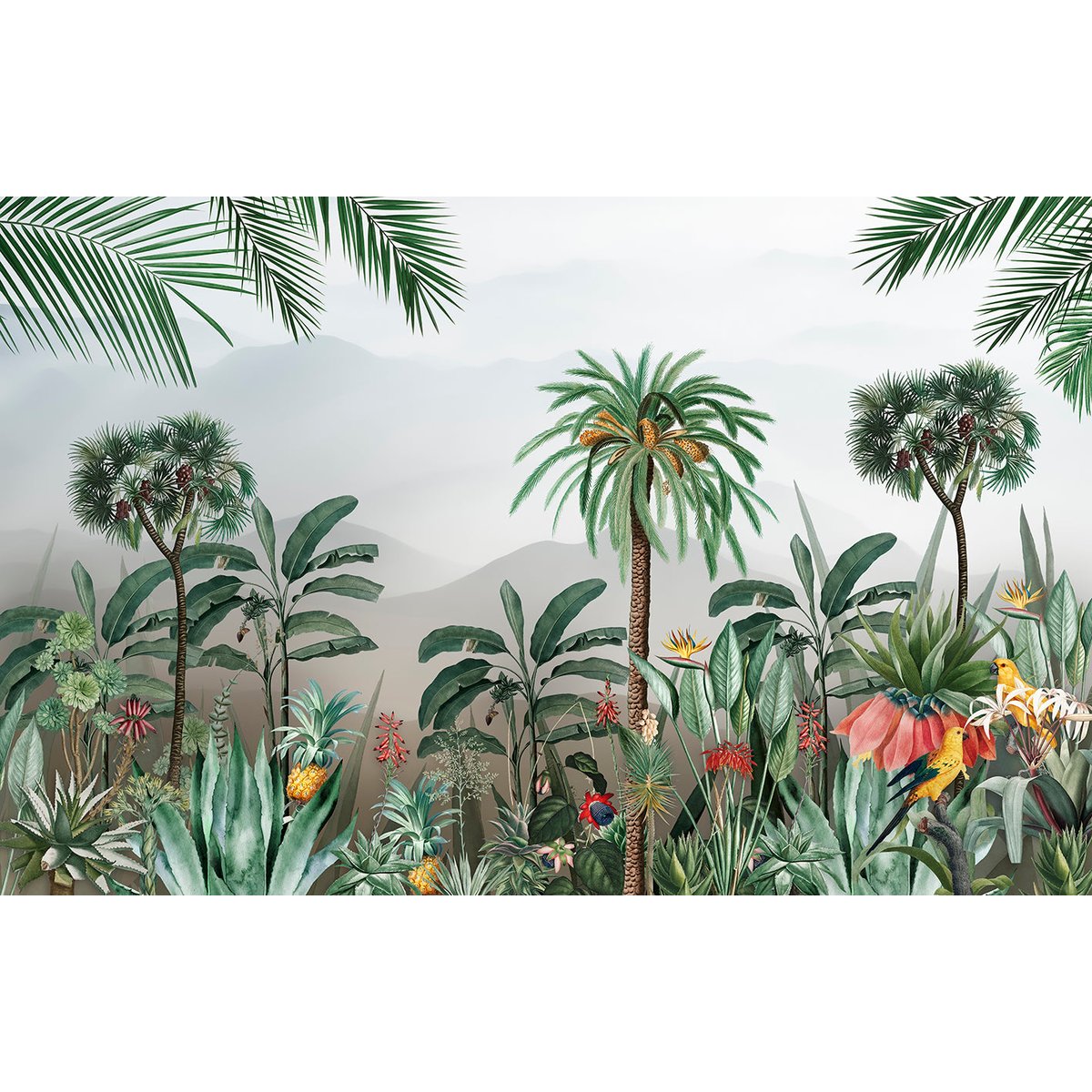 Papier peint panoramique Bali - Lés non raccordables 432 x 275 cm multicolore, LE PAPIERS DE NINON