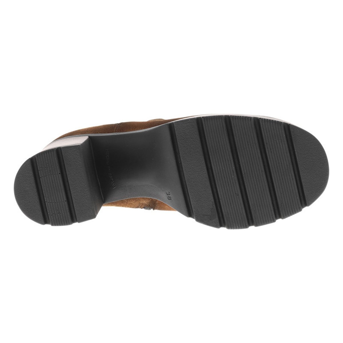 Boots brunes avec semelle à talon décroché haut et soufflets élastiqués brunes, DORKING