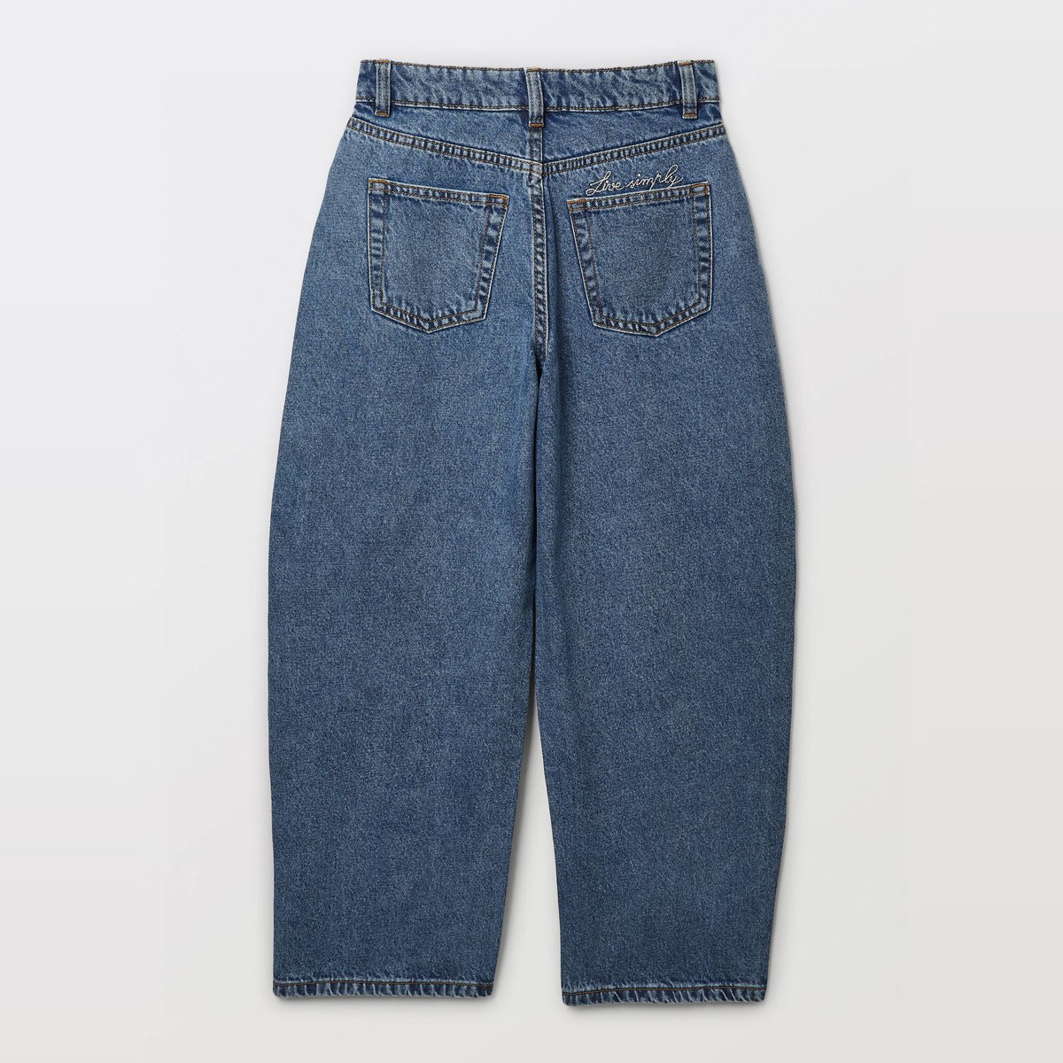 Jean large en coton light blue stone, MONOPRIX