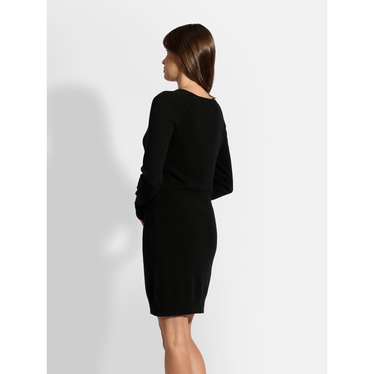 Robe Col V Noir Tracy noir, JUST CASHMERE