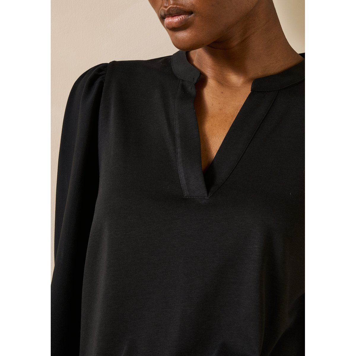 T-shirt en lyocell manches longues noir, LA FEE MARABOUTEE