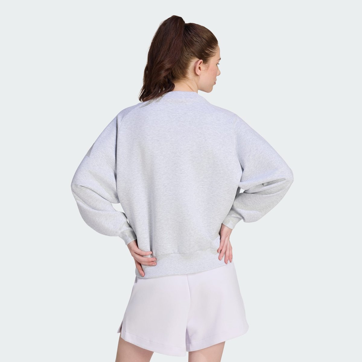 Sweat-Shirt Ample Soft Lux Sweat-Shirt Ample Soft Lux light grey heather, ADIDAS SPORTSWEAR
