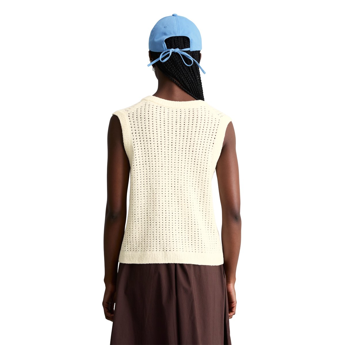 Cardigan sans manches slim en doux mélange de coton organique nature, MARC O’POLO DENIM