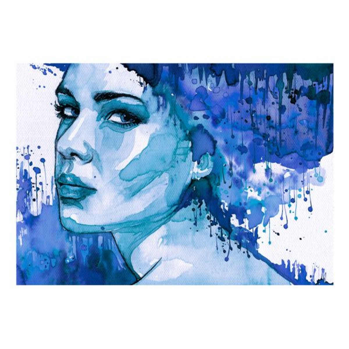 Papier peint intissé panoramique Personnes Blue Lady blanc, EDEN
