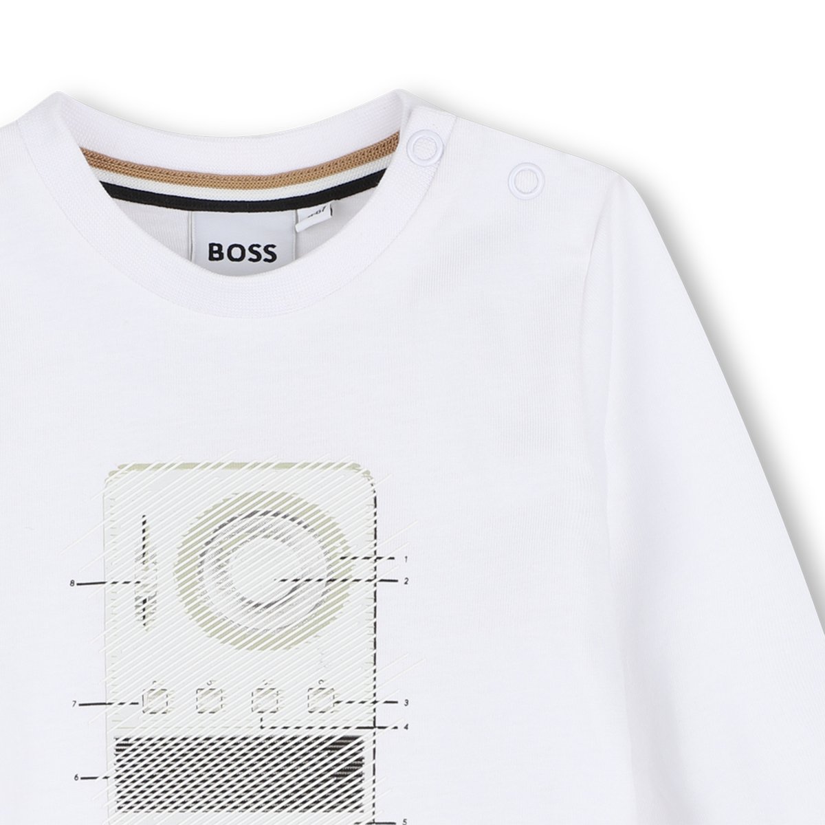 Tee-shirt manches longues blanc, BOSS KIDSWEAR