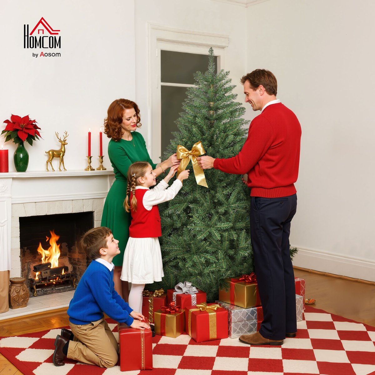 Sapin de Noël Plastique Vert vert, HOMCOM