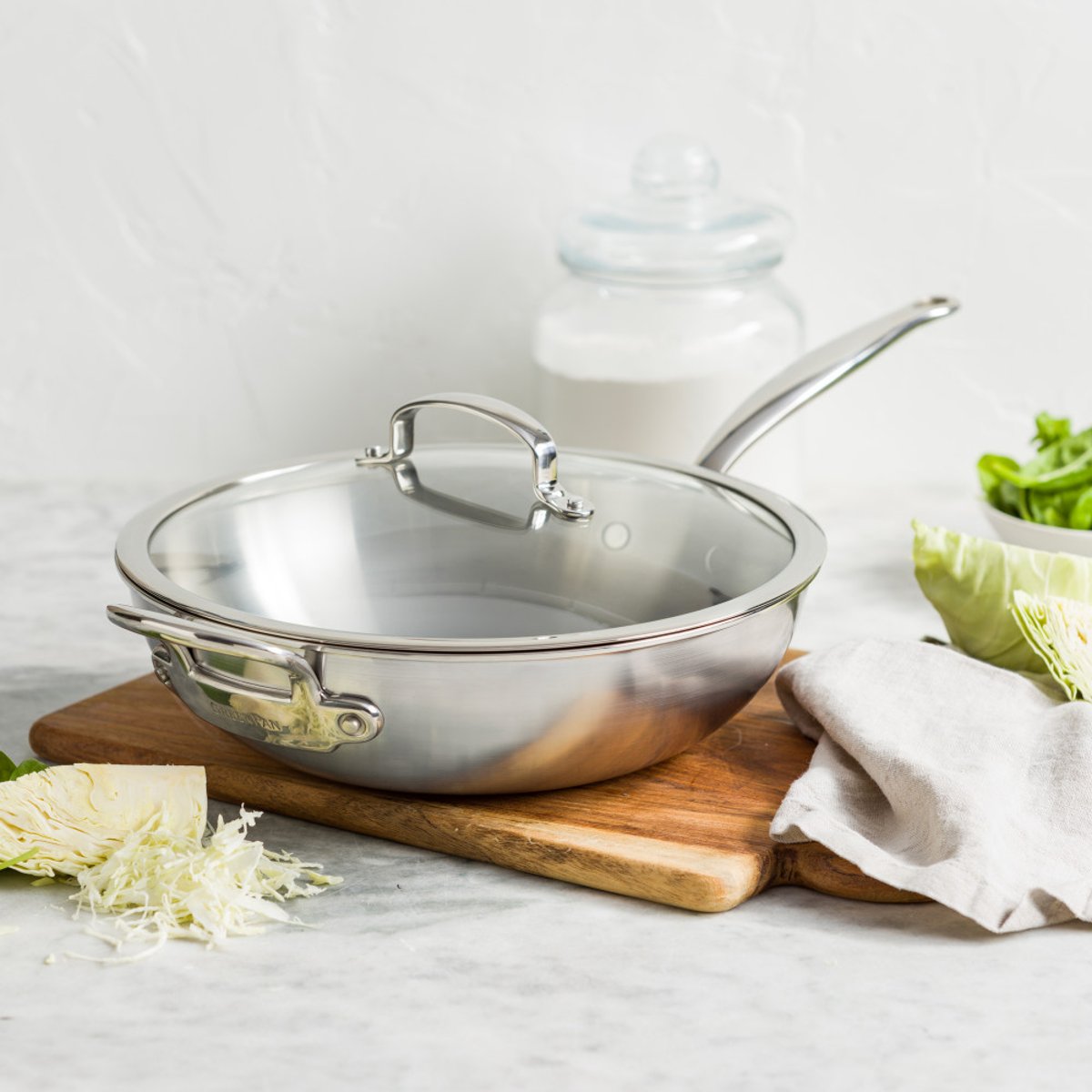 Wok 30 cm inox 5ply -Première 5ply argent / métallique, GREENPAN