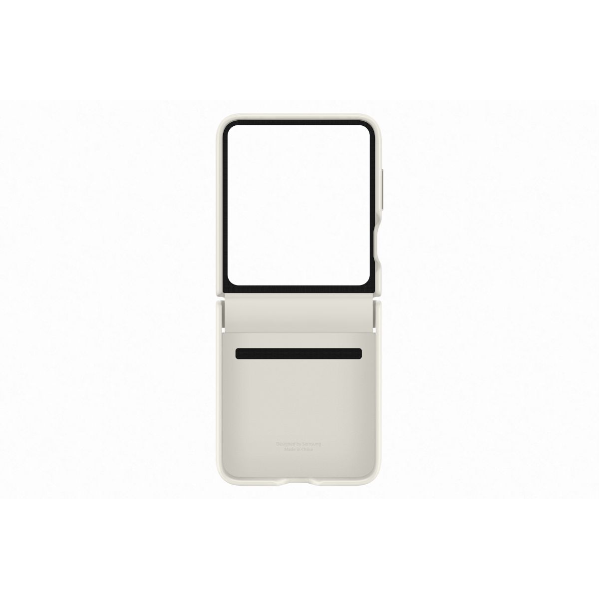 Coque Z Flip 5 Simili Cuir design Crème couleur unique, SAMSUNG