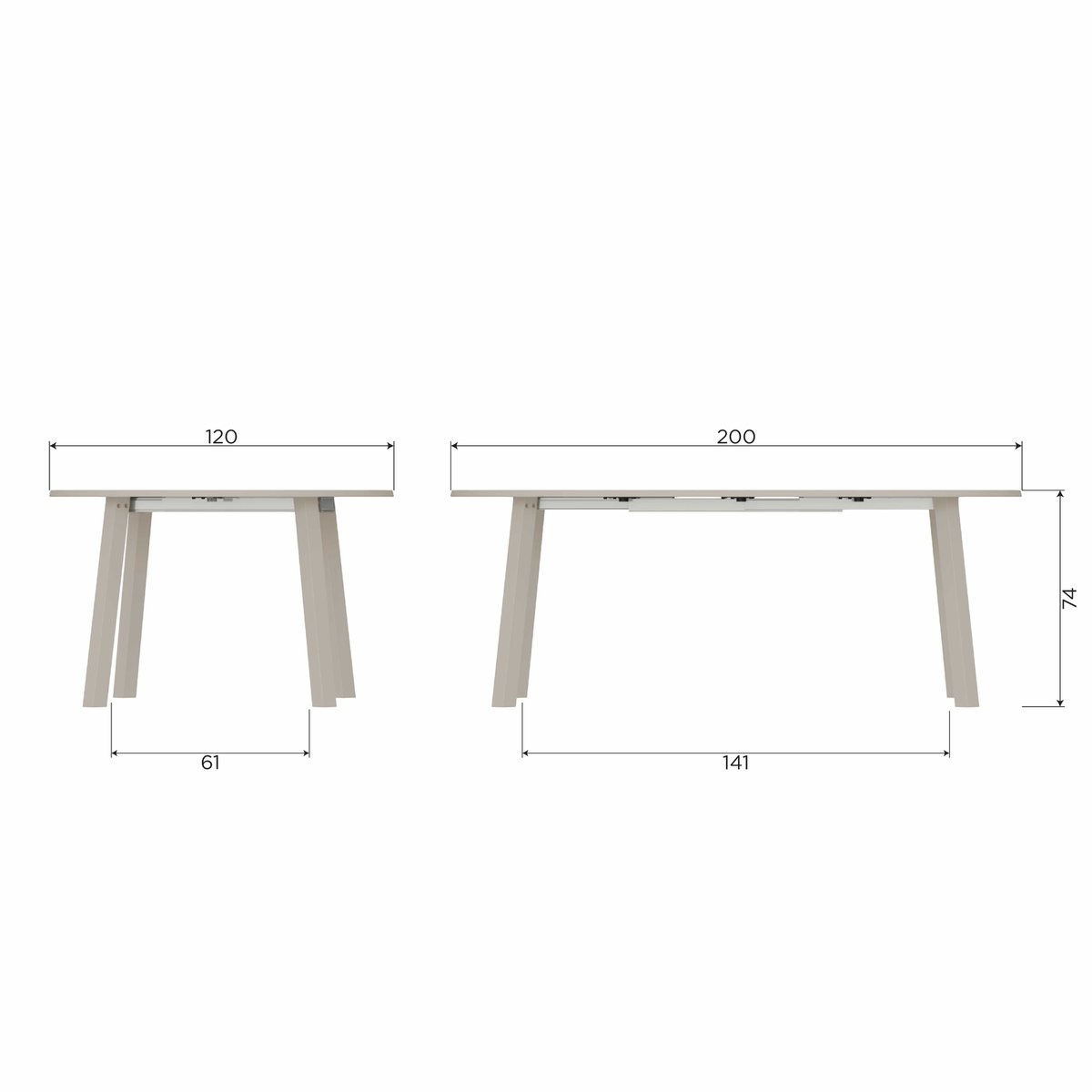 Table ronde extensible en chêne - JANNE perle, WOOOD