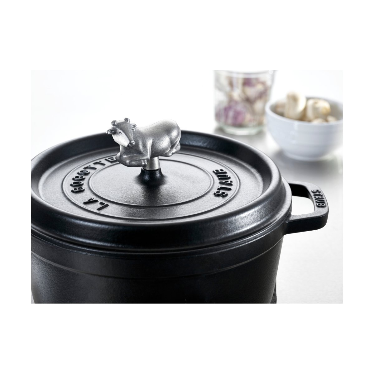 Bouton Pour Couvercle De Cocotte Forme Vache Métal 7,5 Cm gris, STAUB