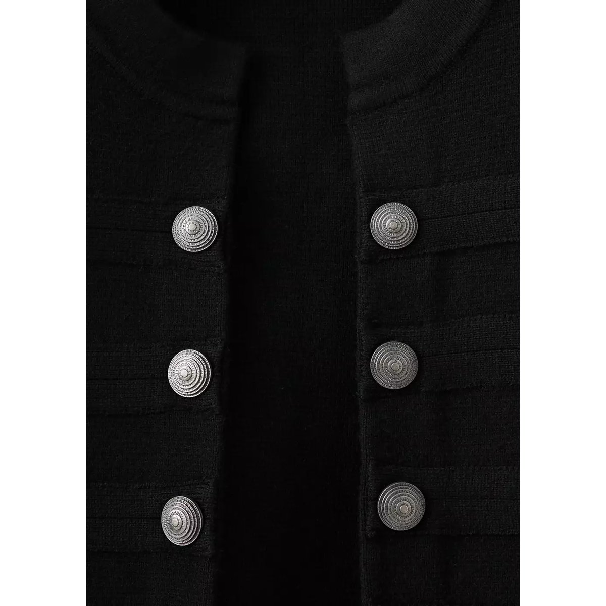 Veste en maille fine avec boutons noir, MANGO