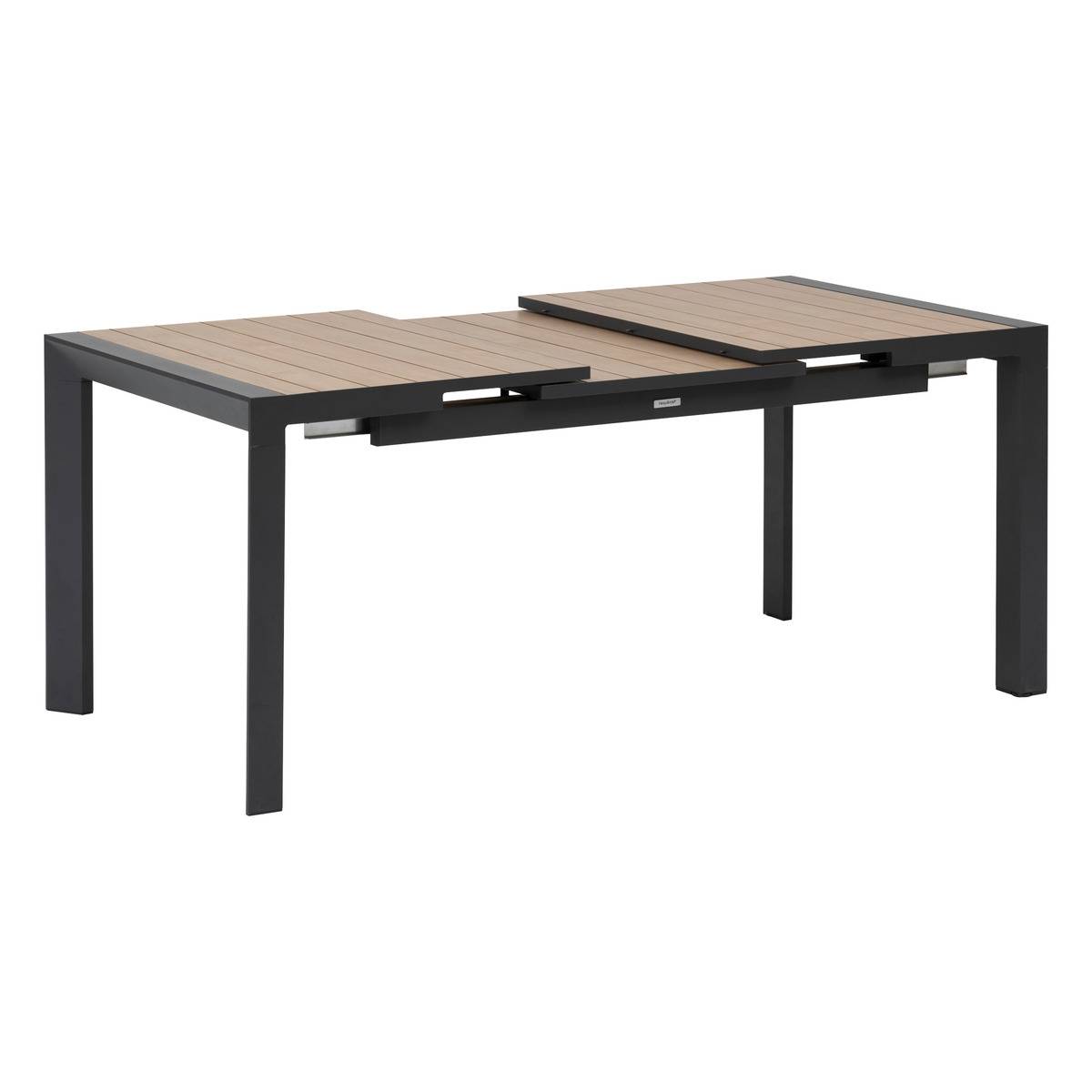 Table de jardin extensible 8 places en aluminium effet bois ÉVASION miel, HESPERIDE