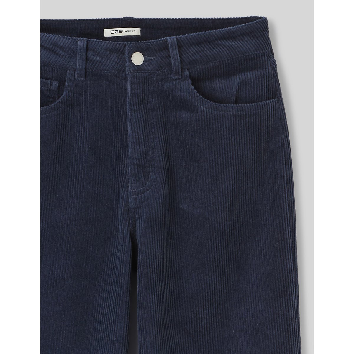 Pantalon wide leg velours bleu foncé, BZB