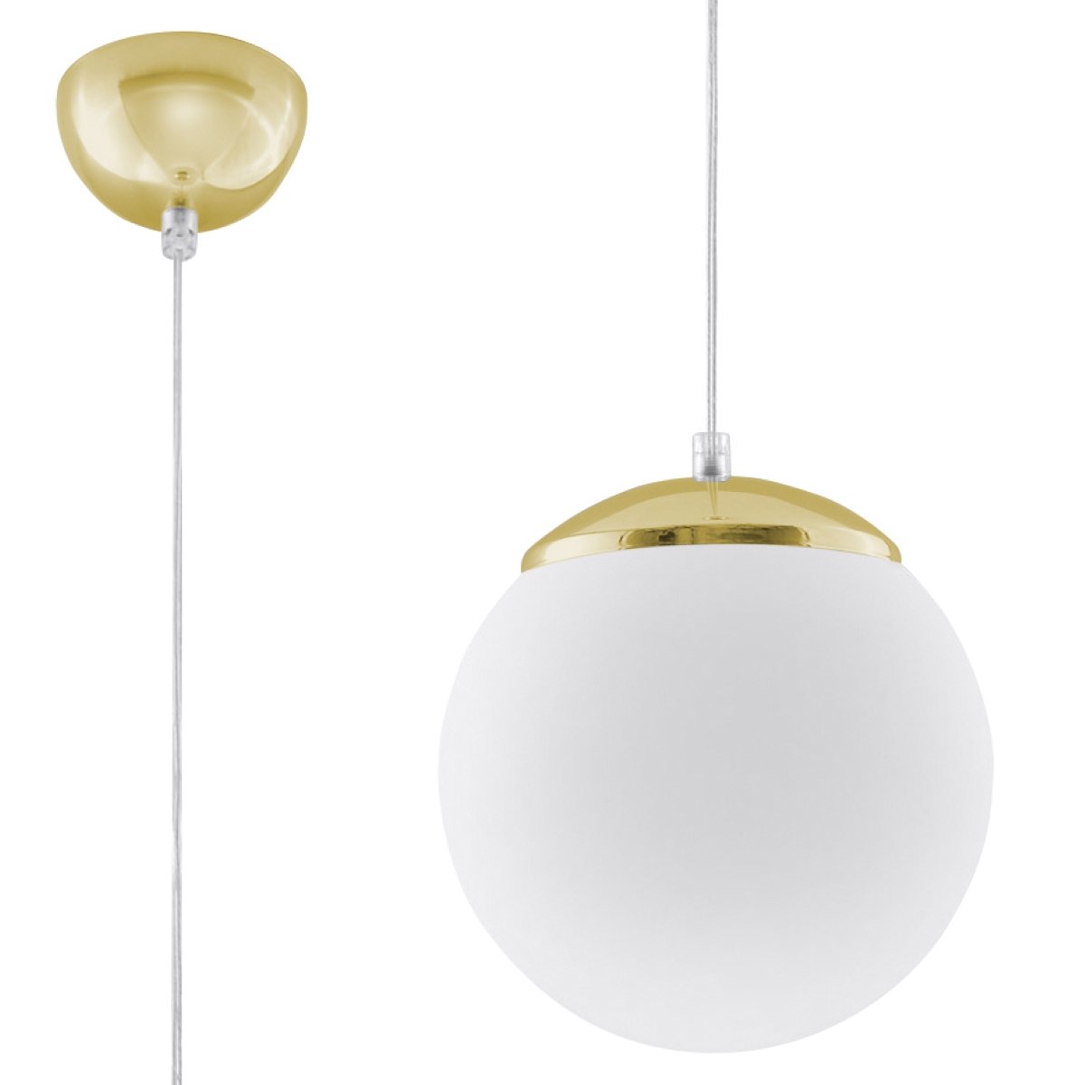Suspension Acier Or/Blanc E27 1 Ugo 20 jaune, EDEN