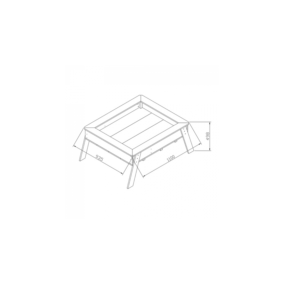 AXI Linda Bac a sable Growing Table Marron couleur unique, AXI HOUSE