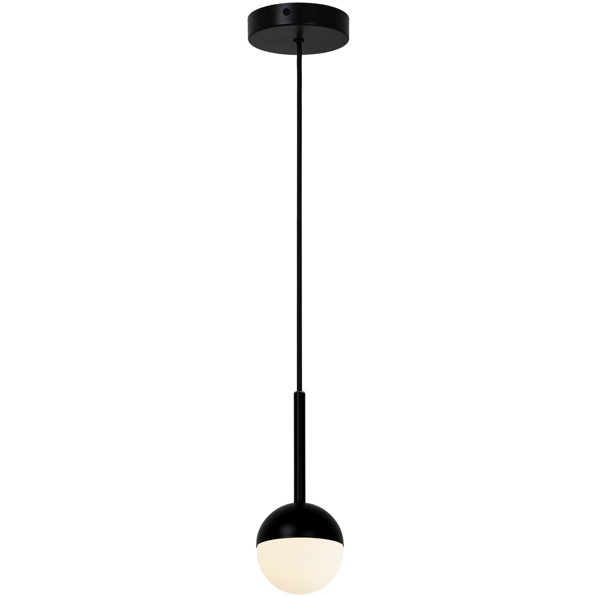 Suspension art déco en métal et verre opale, CONTINA noir, NORDLUX