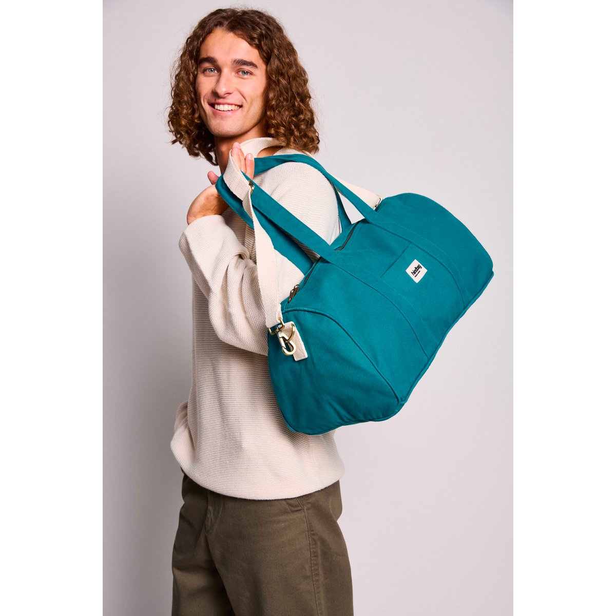 Sac week-end GABRIEL bleu paon, HINDBAG