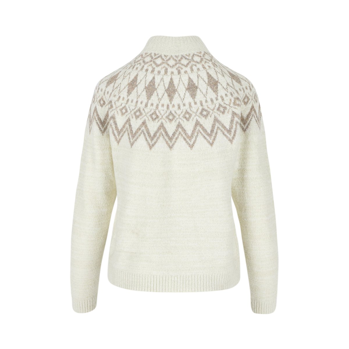 Pull en jacquard avec fil textile blanc casse, LOLALIZA