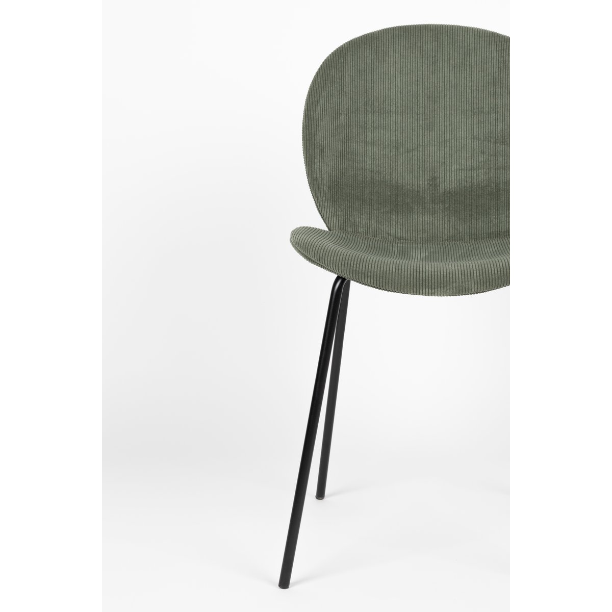 Chaise en velours avec pieds en acier Bonnet vert, ZUIVER
