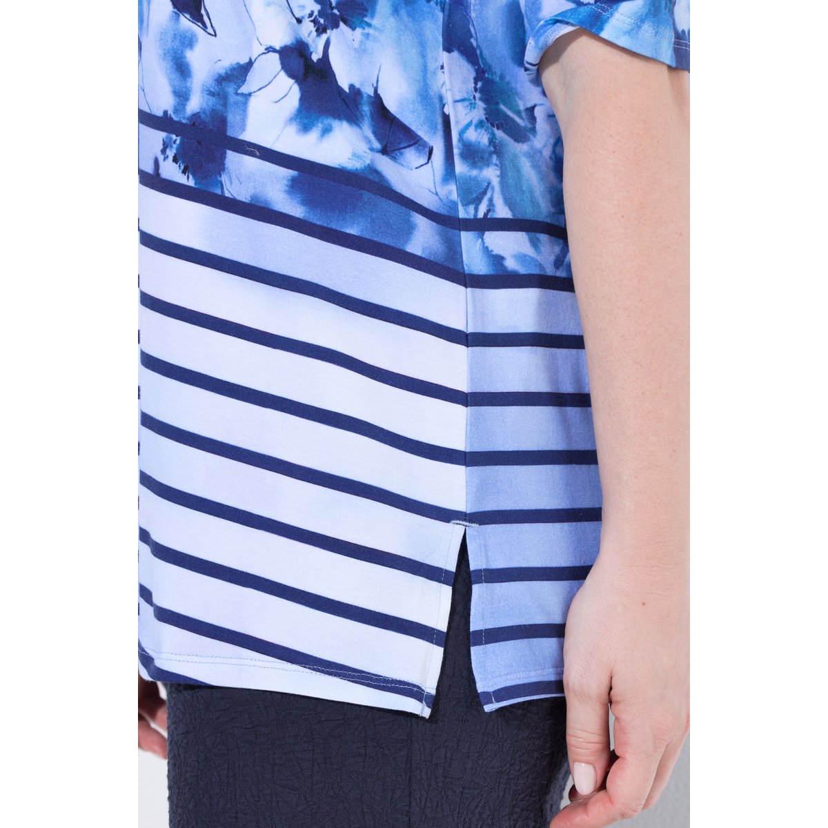T-shirt en coton Pima marine foncé, ULLA POPKEN