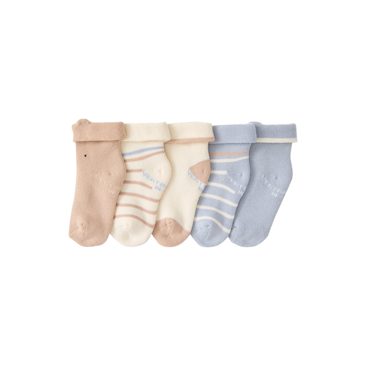 Lot de 5 chaussettes vanille, VERTBAUDET