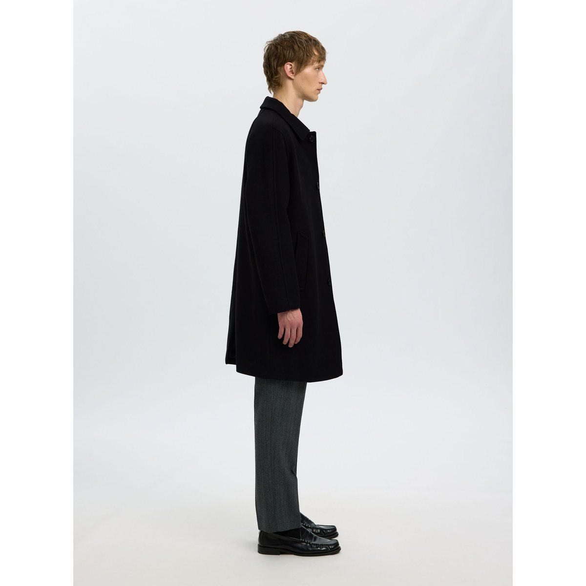 Manteau noir - black, SELECTED