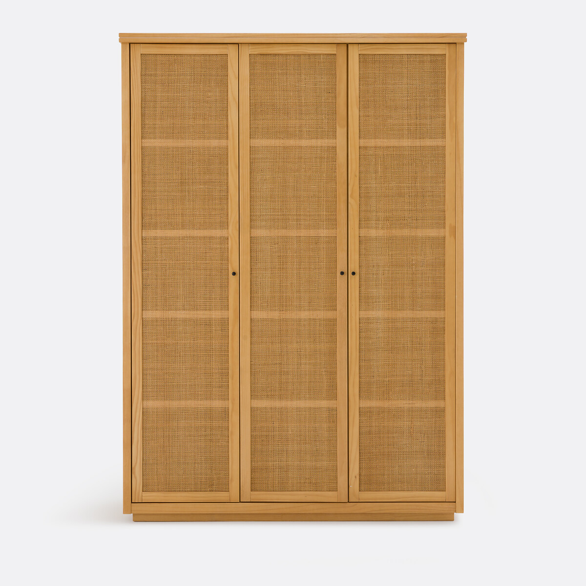 Armário de 3 portas, pinho maciço e cana de rattan, Gabin natural, LA REDOUTE INTERIEURS