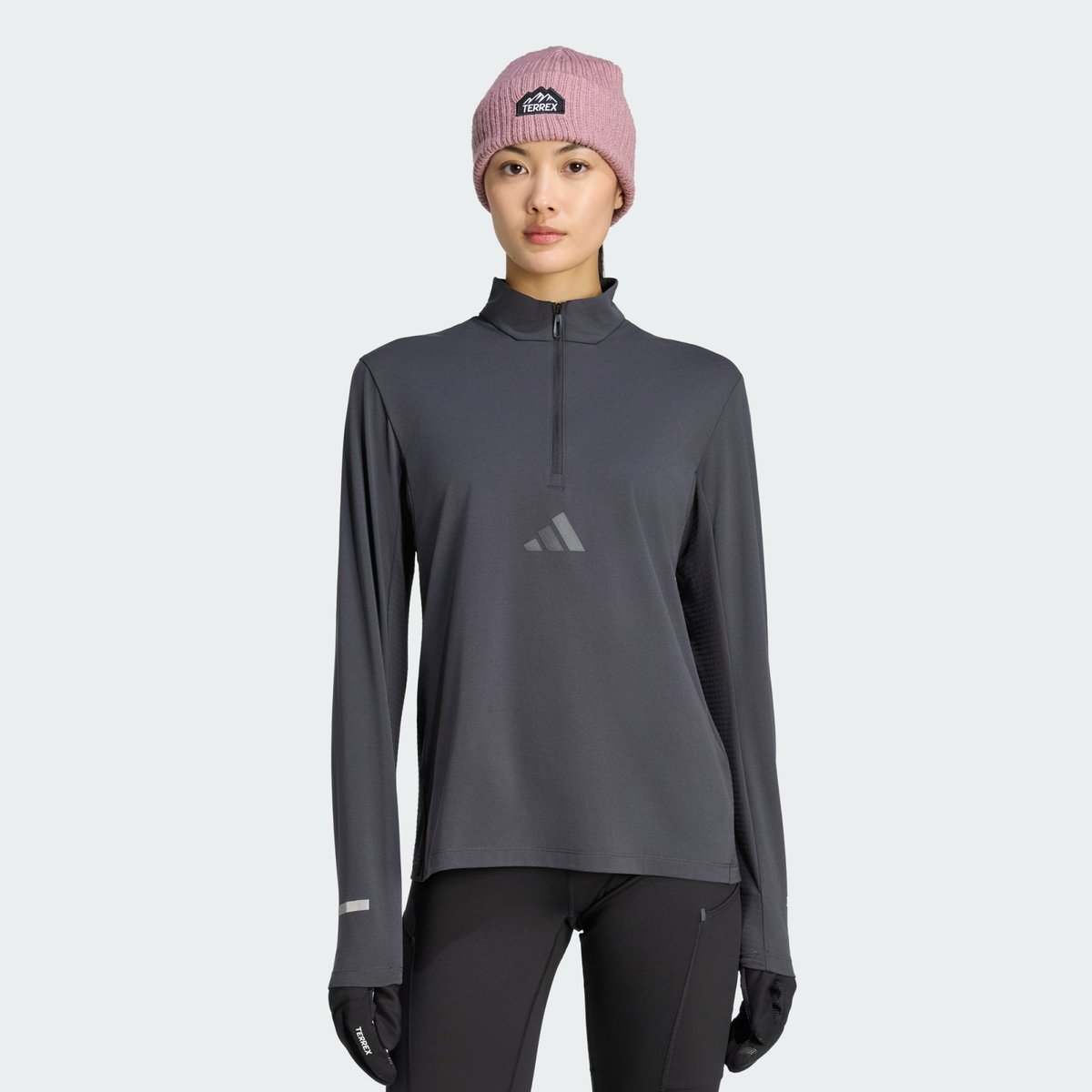 T-Shirt Manches Longues Demi-Zip Terrex Xperior carbon, adidas Performance