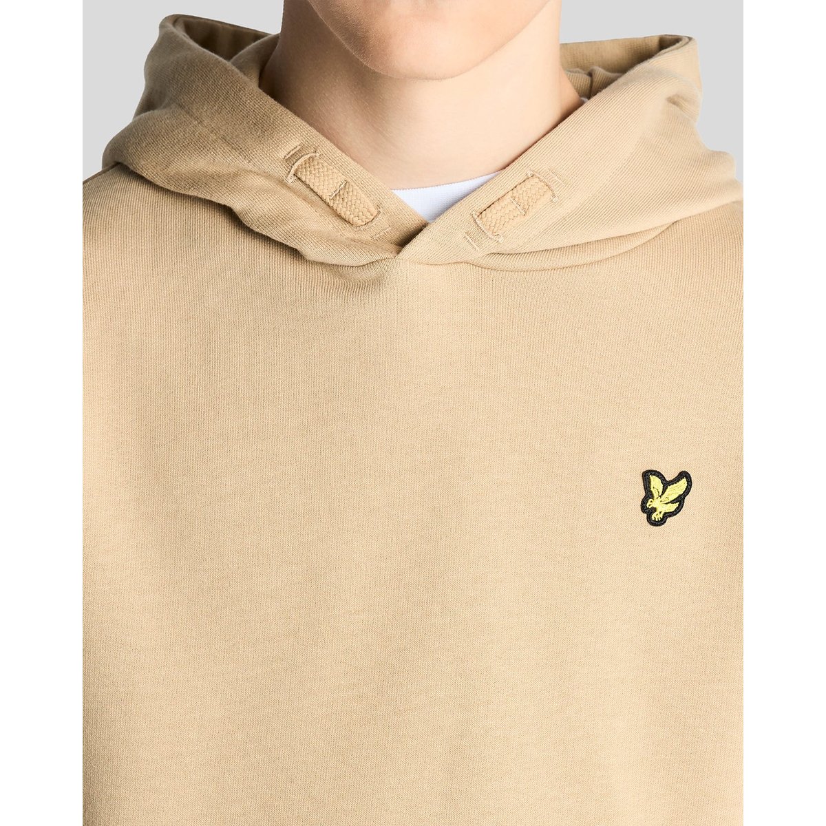 Sweat à capuche en coton loopback beige foncé sable, LYLE & SCOTT