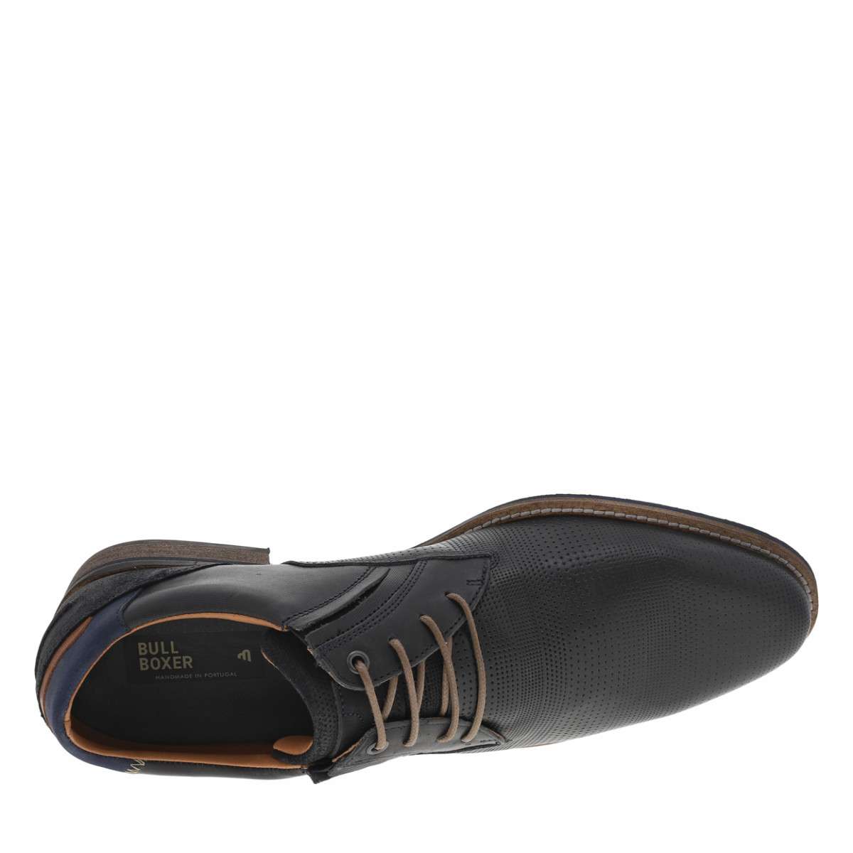 Derbies cuir talon plat noir, BULLBOXER