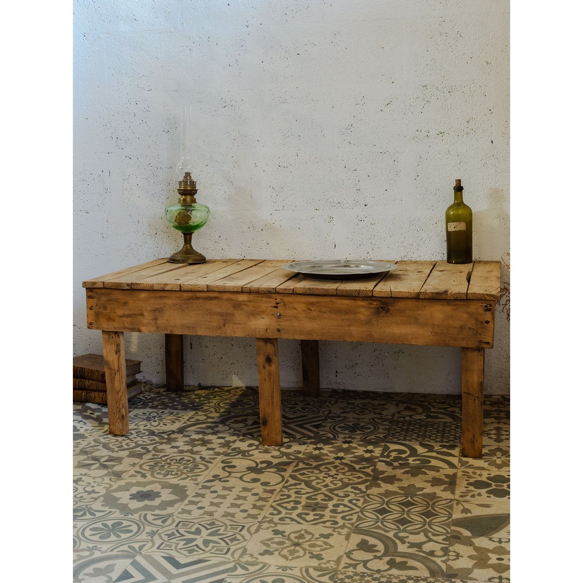 Table basse en bois Léonie N°1026 - Bon état bois clair, DEBONGOUT