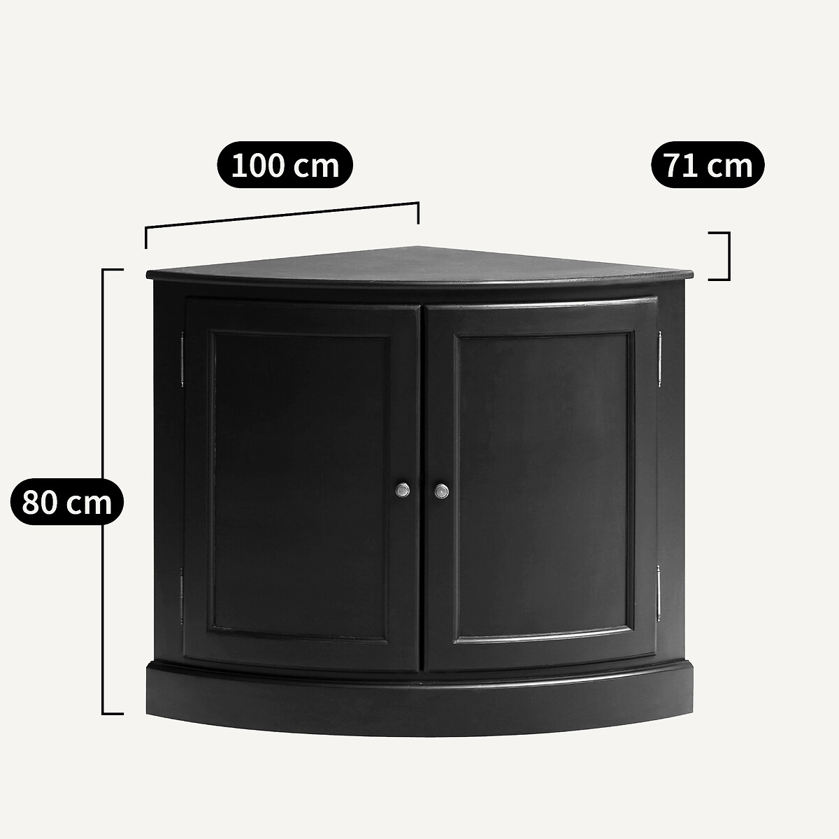 Meuble d'angle bas, Pile noir, AM.PM