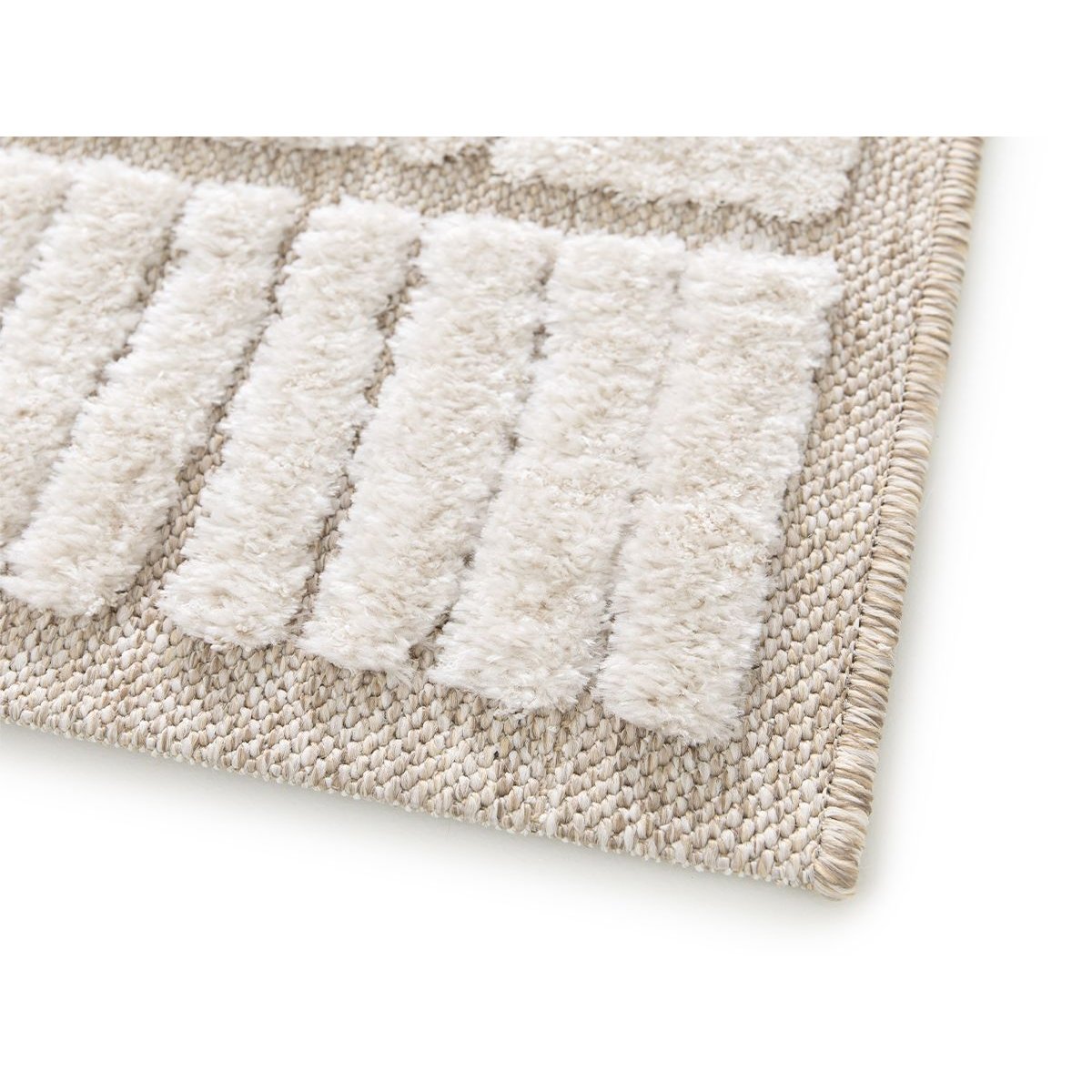 Tapis poils ras style ethnique, AGOSTO beige, BOBOCHIC