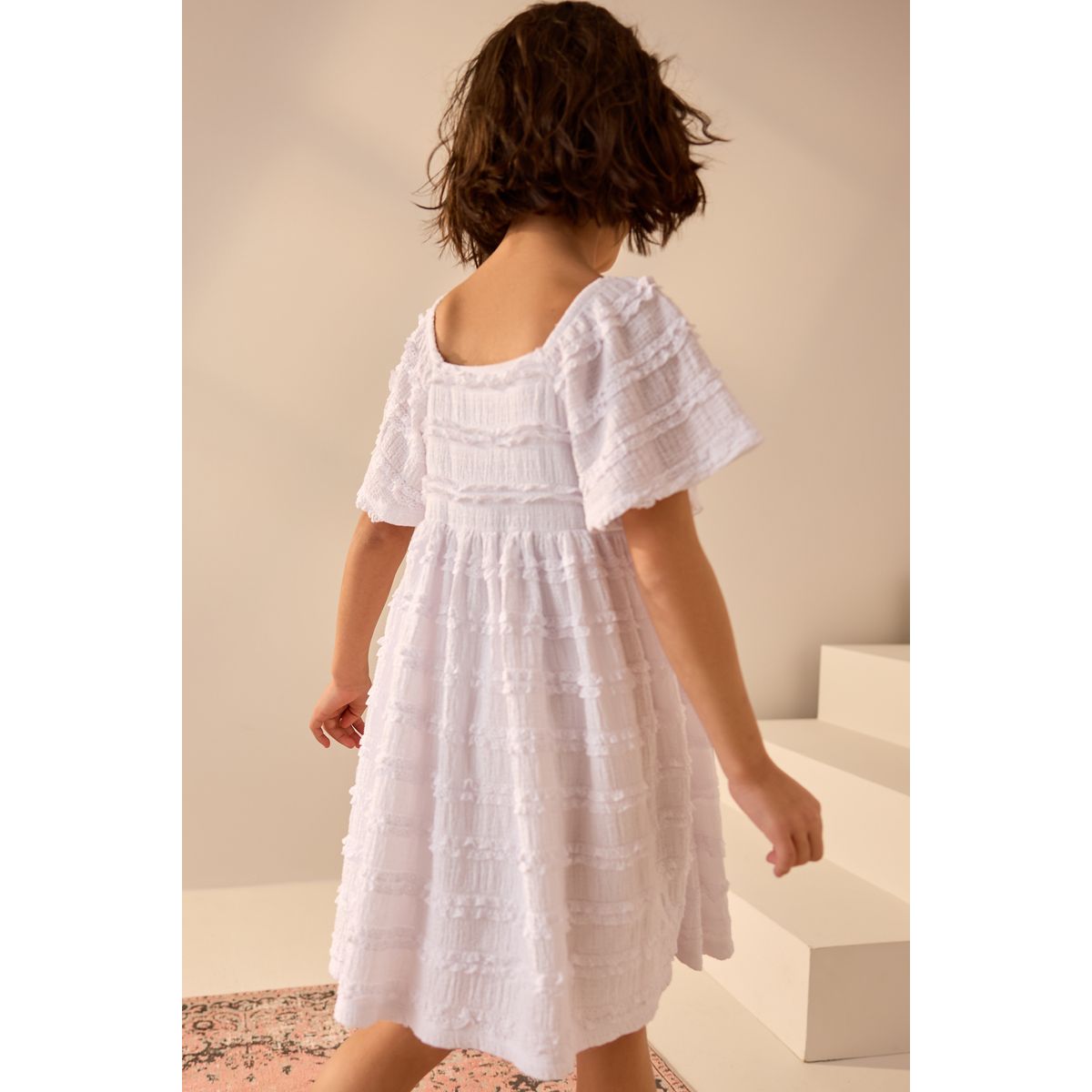 Robe à volants blanc, NEXT